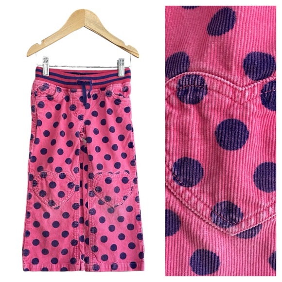 Mini Boden Other - Mini Boden Pink Purple Polka Dot Corduroy Pants